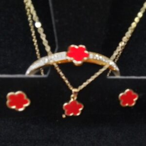 Red Flower Neck/Brac E/R set